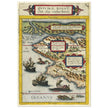 Quivira ancient map. Ancient North American cartography by Cornelis de Jode XVI century.