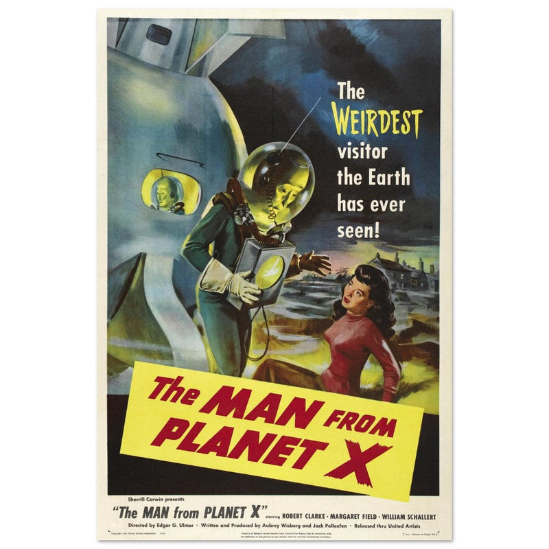 The Man from Planet X movie poster. Vintage film .