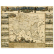 Vintage historic map of Asia by Nicolaes Visscher XVII century.