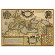 Old map of the Roman Empire by Abraham Ortelius . Poster vintage reproduction of 1579 cartography