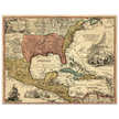 Ancient map of North America. Regni Mexicani seu Novae Hispaniae, Ludovicianae, N. Angliae, Carolinae, Virginae et Pennsylvaniae by Johann Baptist Homann