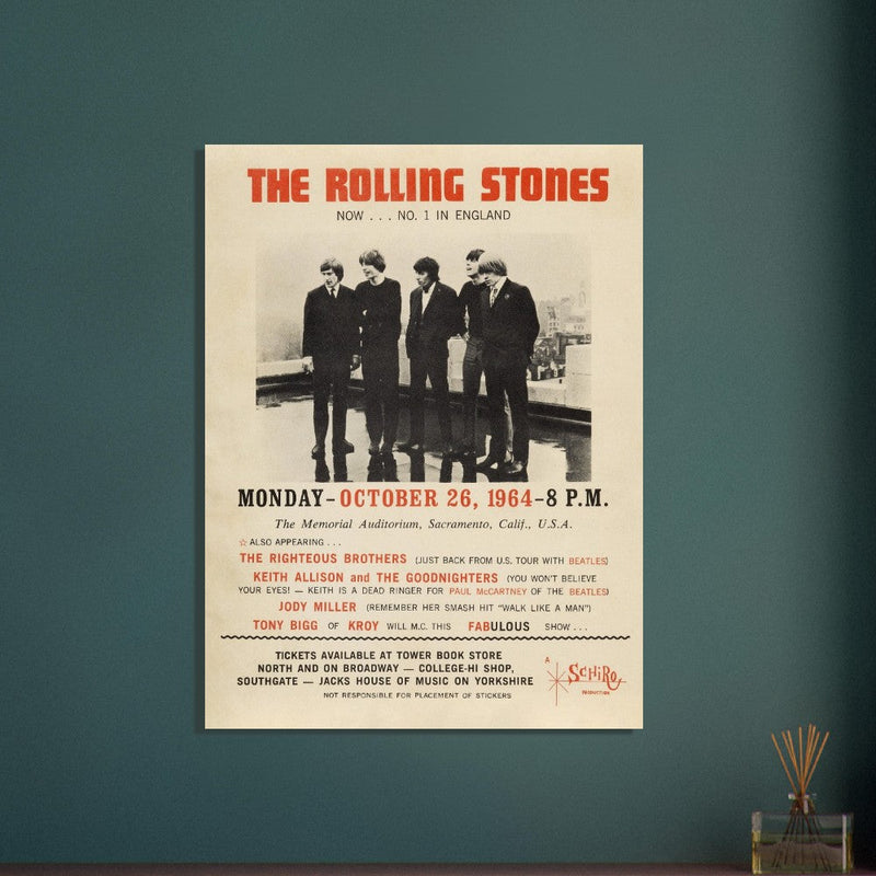 The Rolling Stones concert poster reproduction. 1964 performance. Printed on Fine Art paper