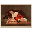 Young girl sleeping with her dog vintage poster reproduction 1871