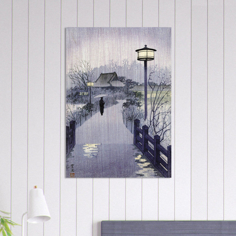 Evening rain at the Shinobazu pond by Kasamatsu Shiro 1938