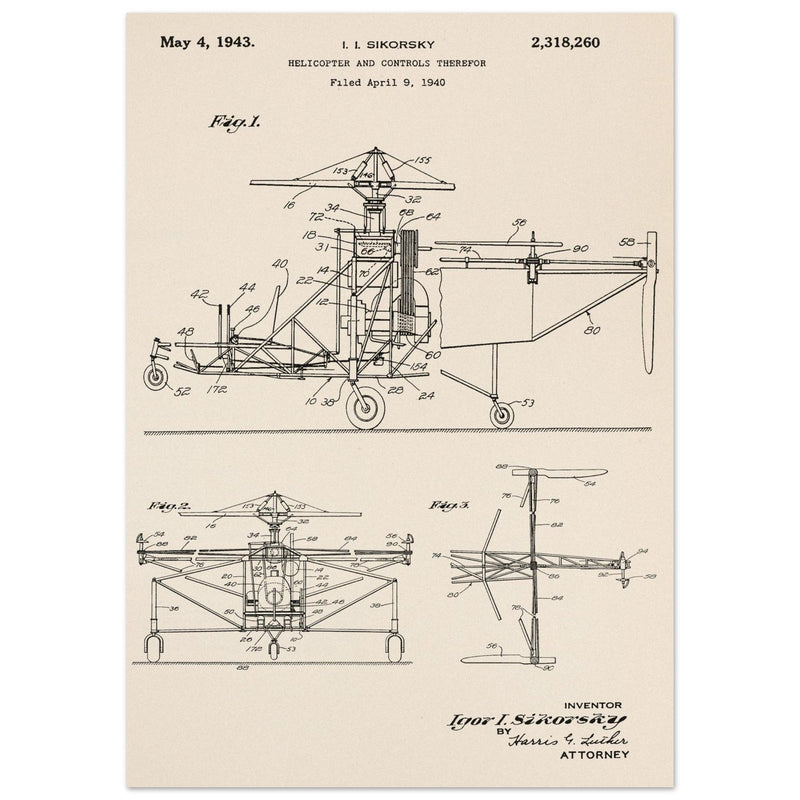 Helicopter patent by Igor Sikorsky