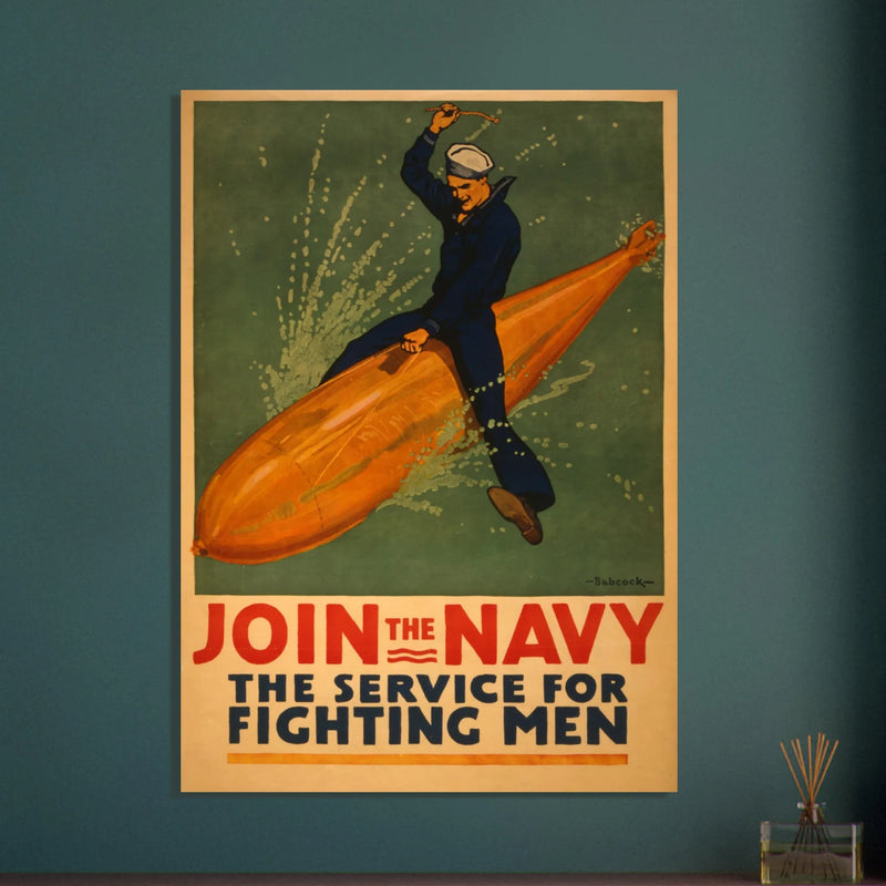 Join the Navy, the service for fighting men vintage poster reproduction