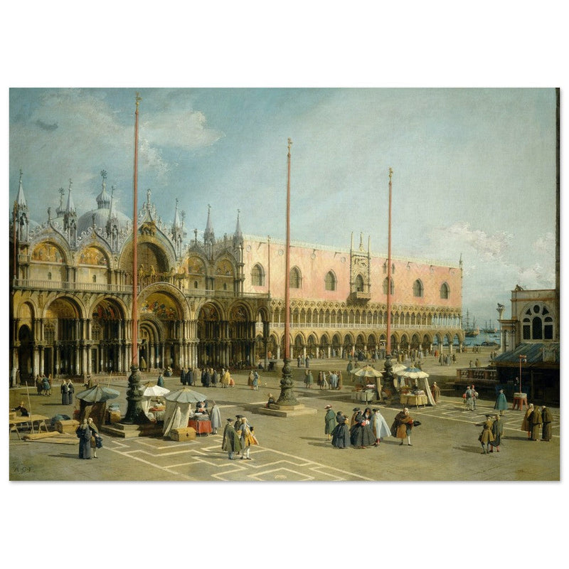The Square of Saint Mark's Venice Italy Antique painting by Canaletto.