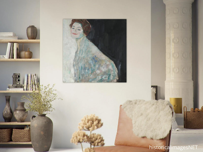 Gustav Klimt Lady in White woman portrait painting.