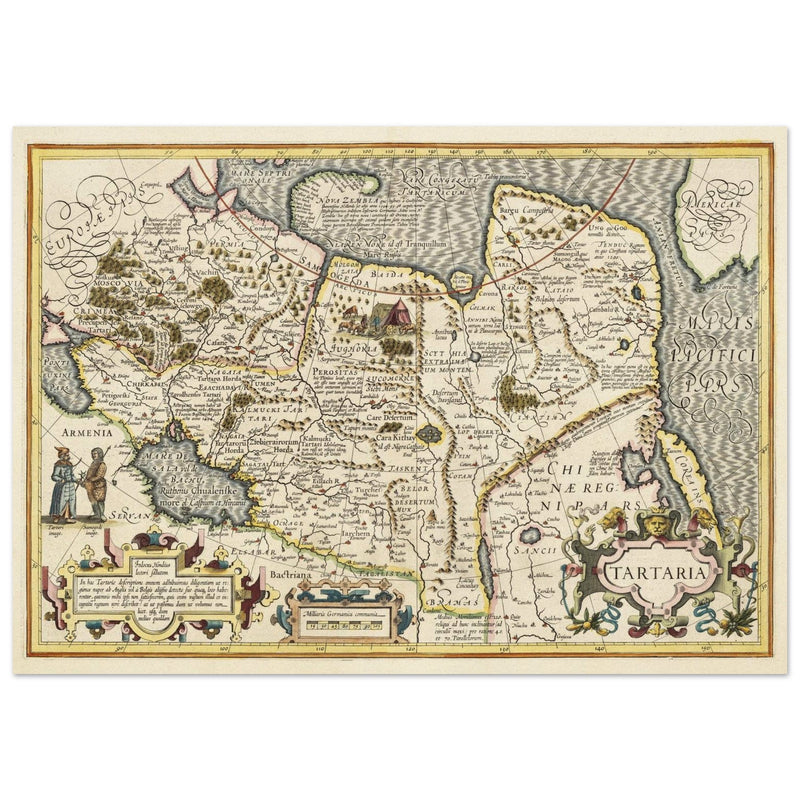 Ancient map of Russia by Jodocus Hondius  1633.