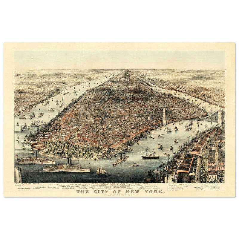 Aerial view of the city of New York by Nathaniel Currier and James Merritt Ives