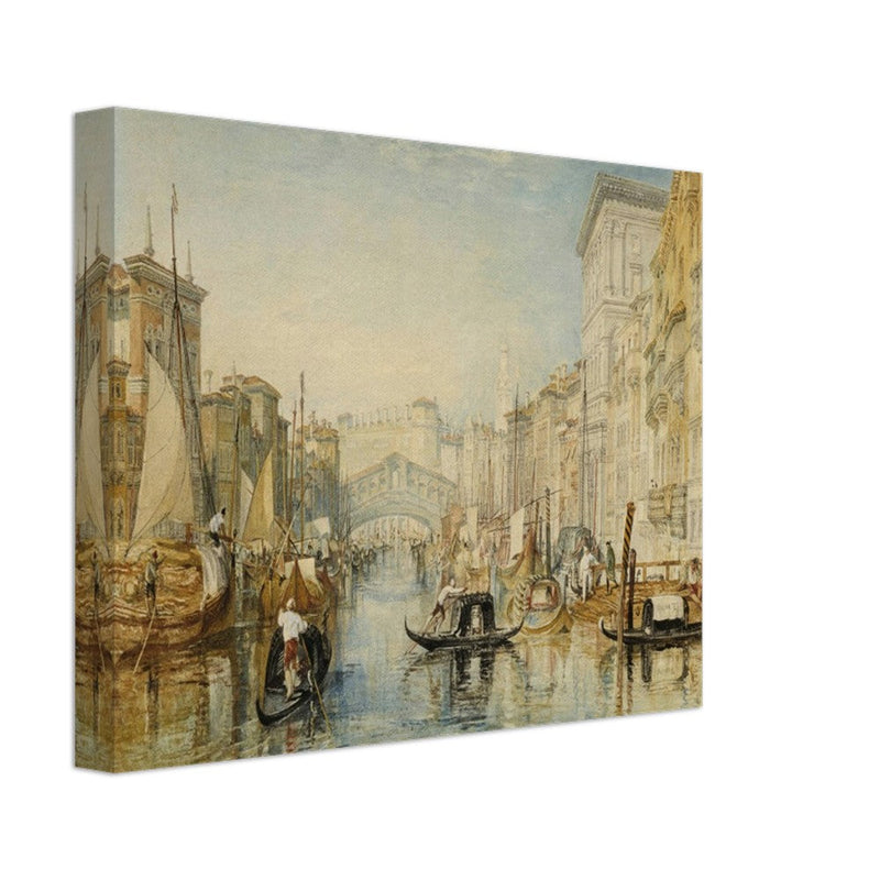 Venice the Rialto bridge in Italy. Antique painting by  Joseph Mallord William Turner.
