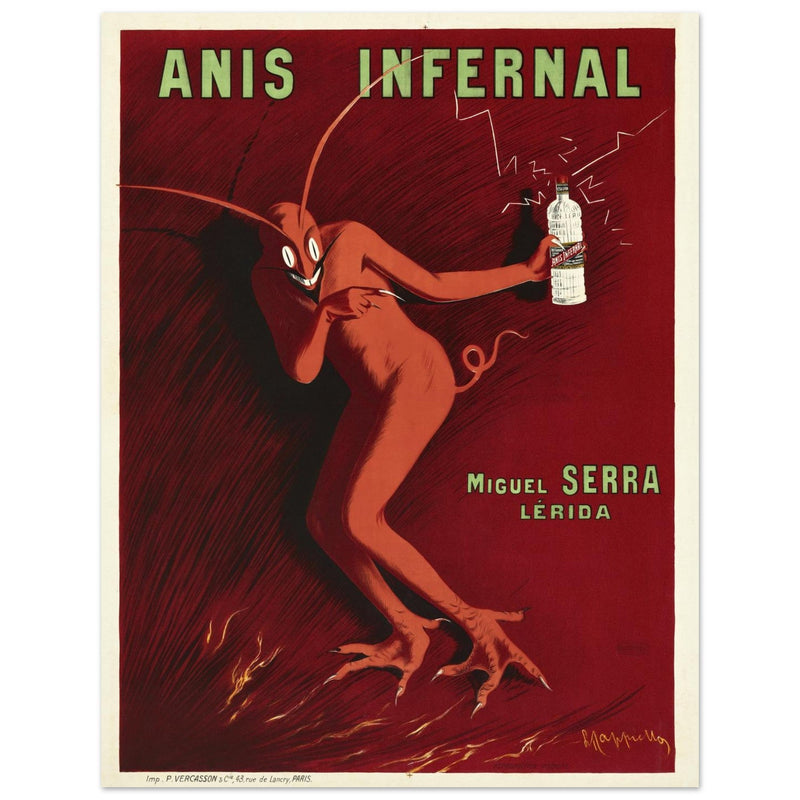 Anis Infernal advertising vintage poster by Leonetto Cappiello.