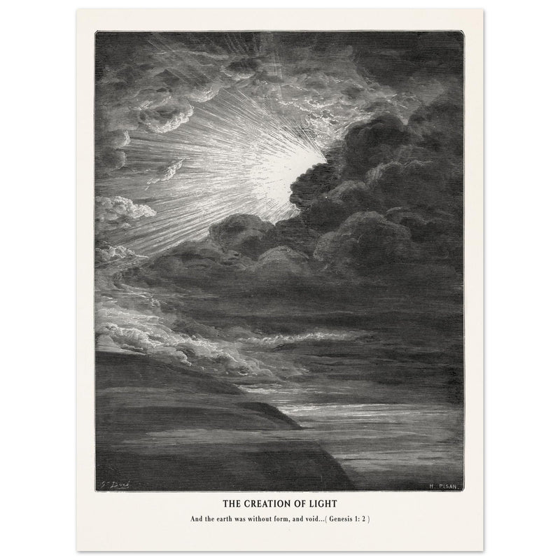 Gustave Dore The Bible engraving print . The Creation illustration .