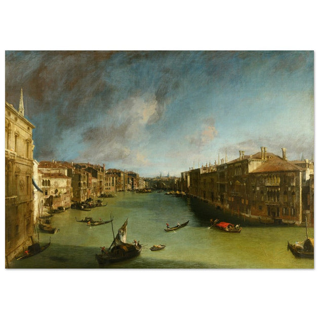 Venice Italy old painting by Canaletto. The Grand Canal from Palazzo Balbi towards the Rialto.