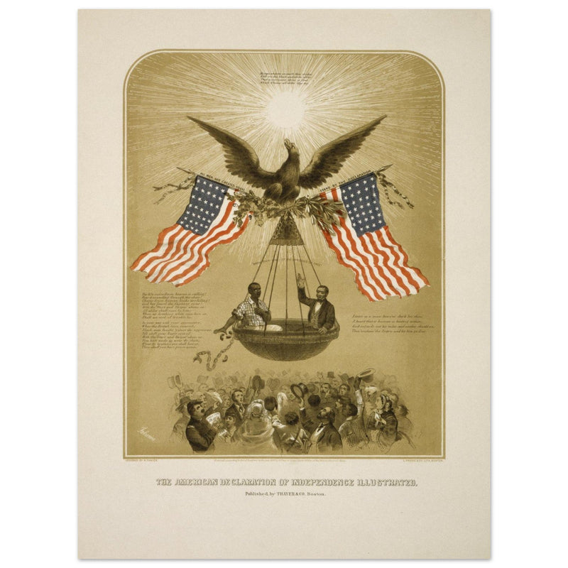 The American Declaration of Independence illustrated in 1861.  reproduction