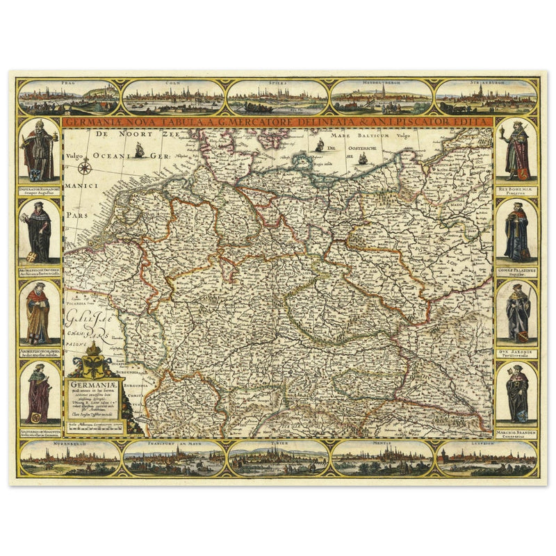 Germaniae nova tabula. Holy Roman Empire by Claes Janszoon Visscher.