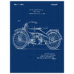 Vintage motorcycle patent by William S Harley founder of harley davidson.