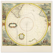 Southern pole ancient map. Polus Antarcticus by Jan Jansson . XVII century cartography.