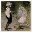 John Bauer vintage illustration print . From the fairy tale The Seven Wishes.
