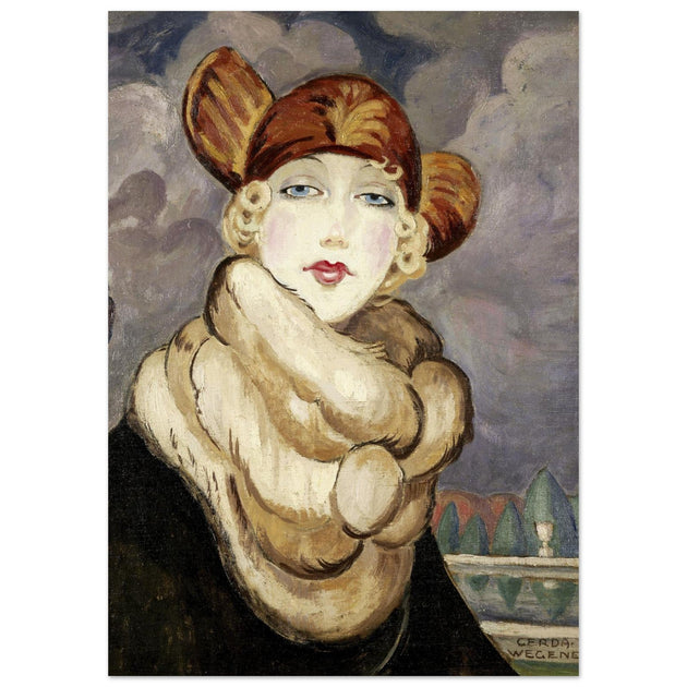 Portrait of a Girl in a Fur Coat by Gerda Wegener.