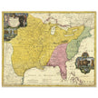 Ancient map of North America Louisiana french region 1687 by Johan Baptist Homann