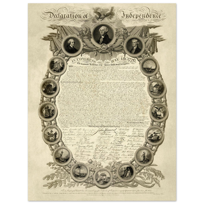 Declaration of Independence of America manuscript. 1819 by John Binns.
