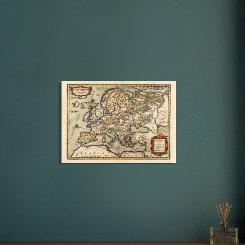 Ancient map of Europe and the Celts. Europam sive Celticam veterem by Abraham Ortelius.