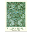 William Morris Pimpernel 1876. Green leaves and flowers wintage wallpaper art print.