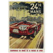 Michel beligond 24 hours Le Mans race 1961 vintage poster . Ferrari classic racing car.