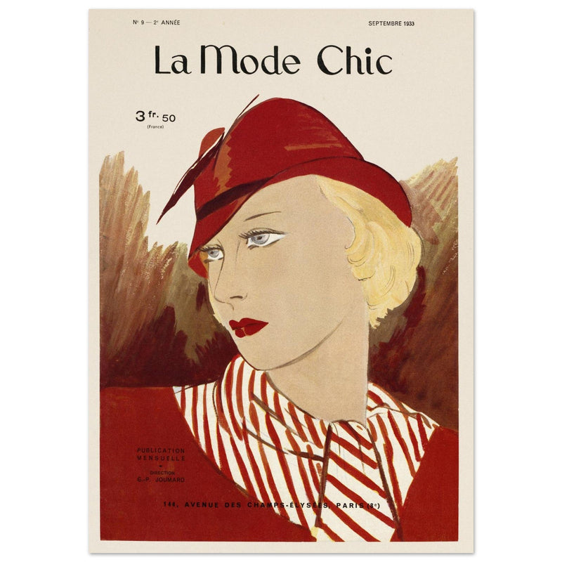 La Mode Chic old vintage fashion magazine cover from the 30s.