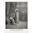 Gustave Dore The Bible engraving print . Jesus raising up the daughter of Jairus miracle .