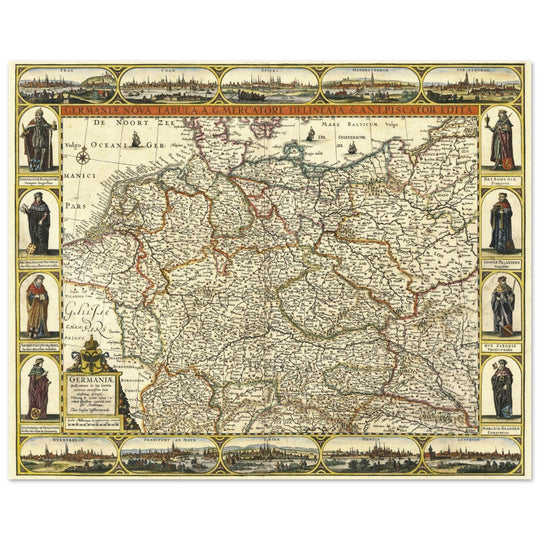 Germaniae nova tabula. Holy Roman Empire by Claes Janszoon Visscher.