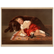 Young girl sleeping with her dog vintage poster reproduction 1871