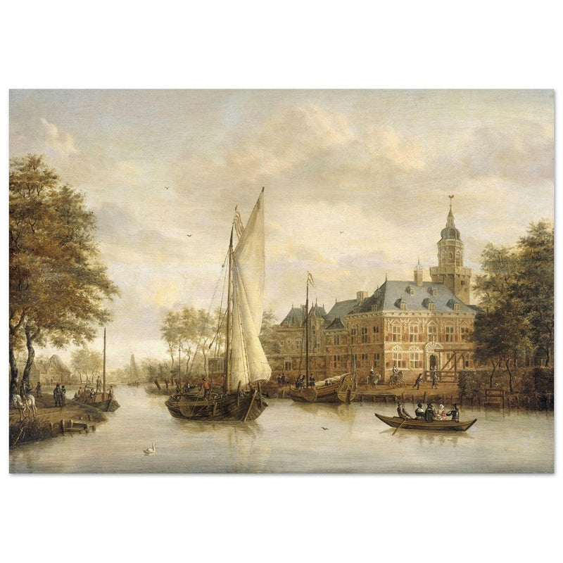 Jacobus Storck Nijenrode Castle on the Vecht near Breukelen. Antique old marine painting.  artwork
