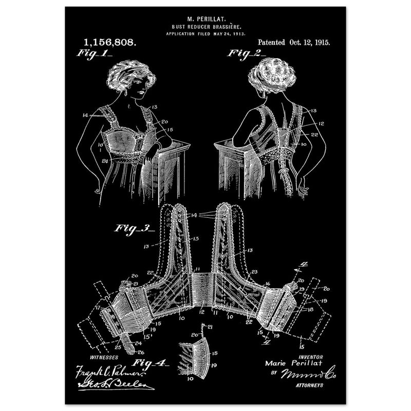 Bust reducer brassiere vintage patent by M Perillat