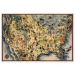 United States of America vintage old map by Miguel Covarrubias.