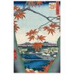 Maple Trees at Mama, Tekona Shrine and Tsugi Bridge by Utagawa Hiroshige