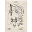Vehicle whell patent illustration. Vintage drawing .