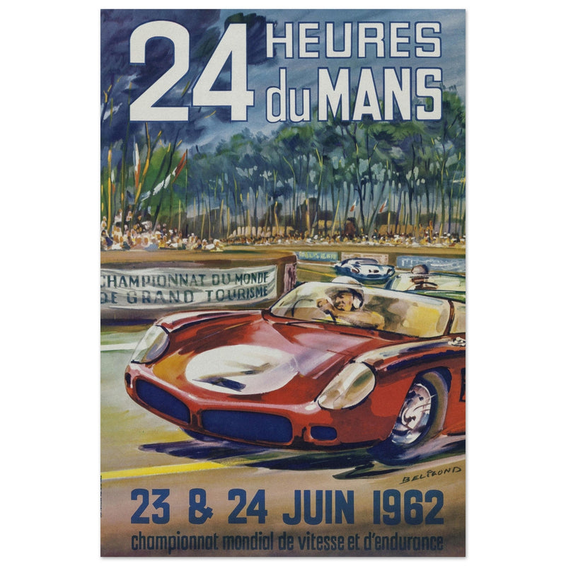 Le Mans race 1962 by Michel Beligond vintage poster .