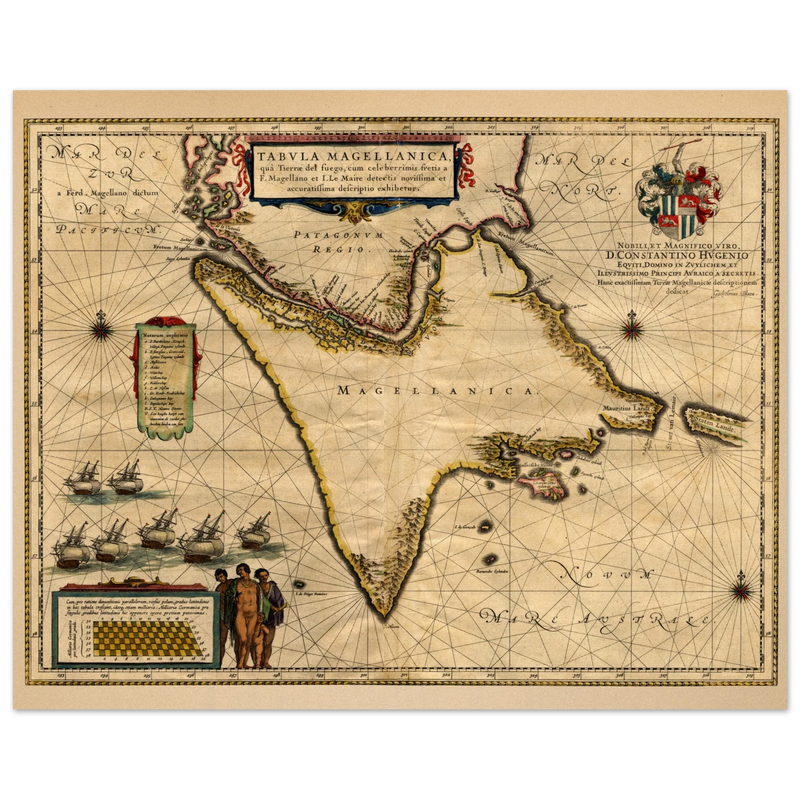 A Chart of Magellan by the Route of Tierra del Fuego by Willem Janszoon Blaeu