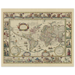 Old map of the world poster reproduction by Joan Blaeu XVII century