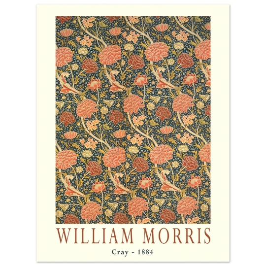 William Morris Cray 1884. Vintage printed cotton  art print.