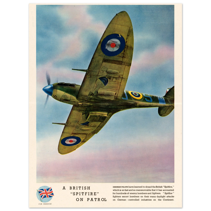 A British Spitfire on Patrol Propaganda II World War