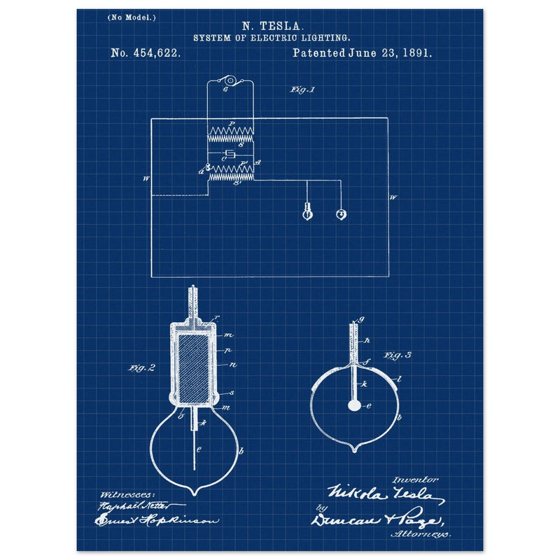 Electric Lighting patent  by Nikola Tesla.