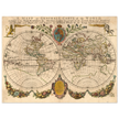 Antique world map poster reproduction by Richard Blome 1670