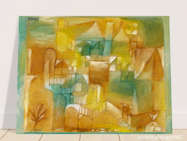 Paul Klee Fascsade brown green 1919. Modern abstract painting.    and redesigned wallart