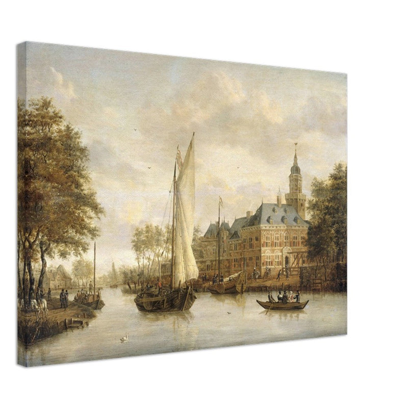 Jacobus Storck Nijenrode Castle on the Vecht near Breukelen. Antique old marine painting.  artwork
