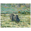 Two digging peasant women digging on a snow covered field by Vincent Van Gogh