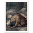 John Bauer the little princess and the bear vintage illustration . From the fairy tale Bella's Glorious Adventure.