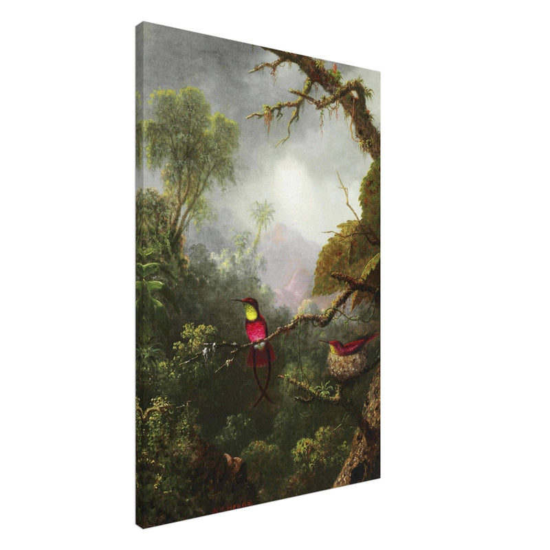 Nesting Hummingbirds, Brazilian Landscape by Martin Johnson Heade
